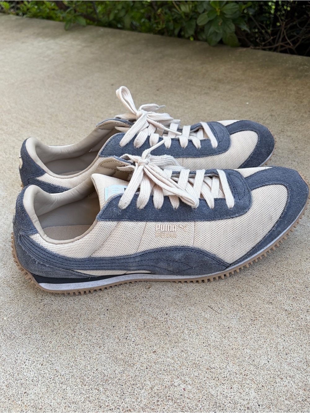 Puma Speeder Mesh Blue-Off White-Beige Sz 10 Men Excellent Cond. 368452-07